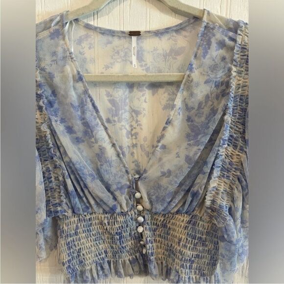 FREE PEOPLE WOMEN'S SUGAR MESH BLOUSE NWT small - Picture 5 of 10